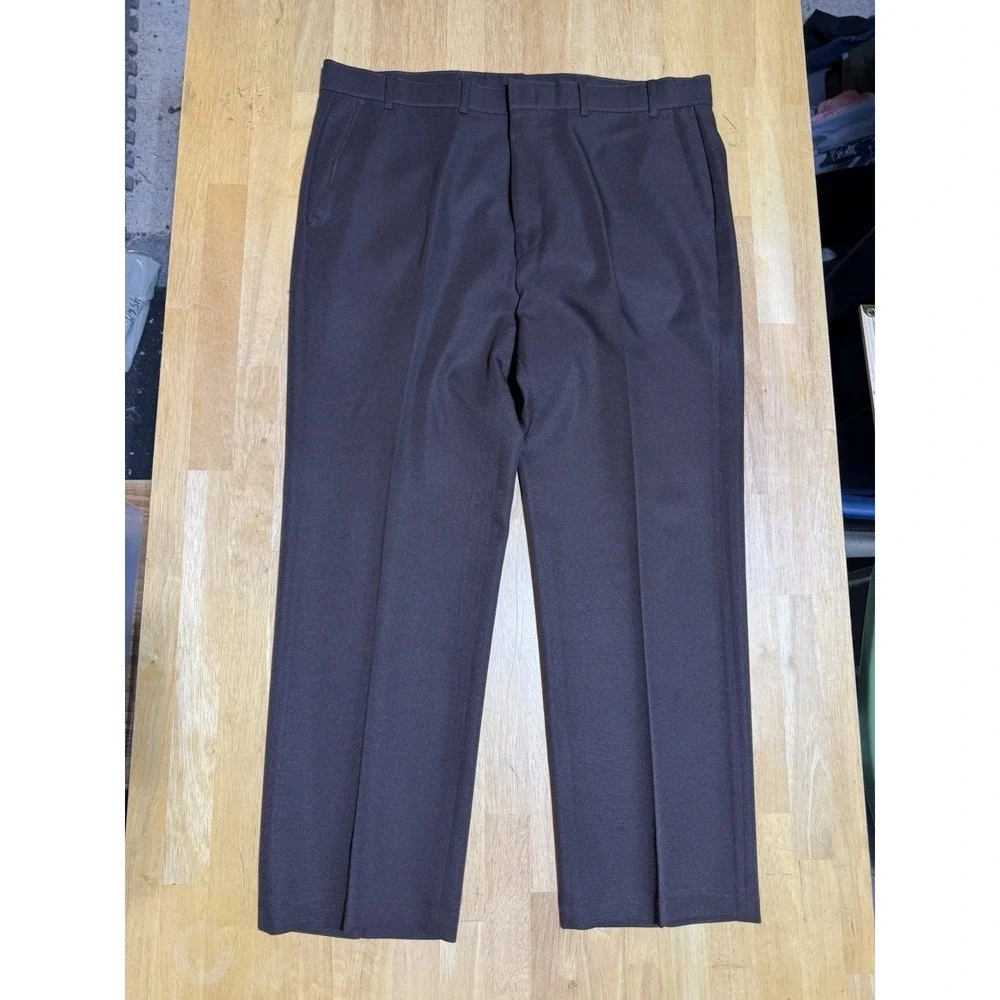 Vintage Levis Action Slacks Mens 38x29 Brown Polyester Dress Pants 70s USA